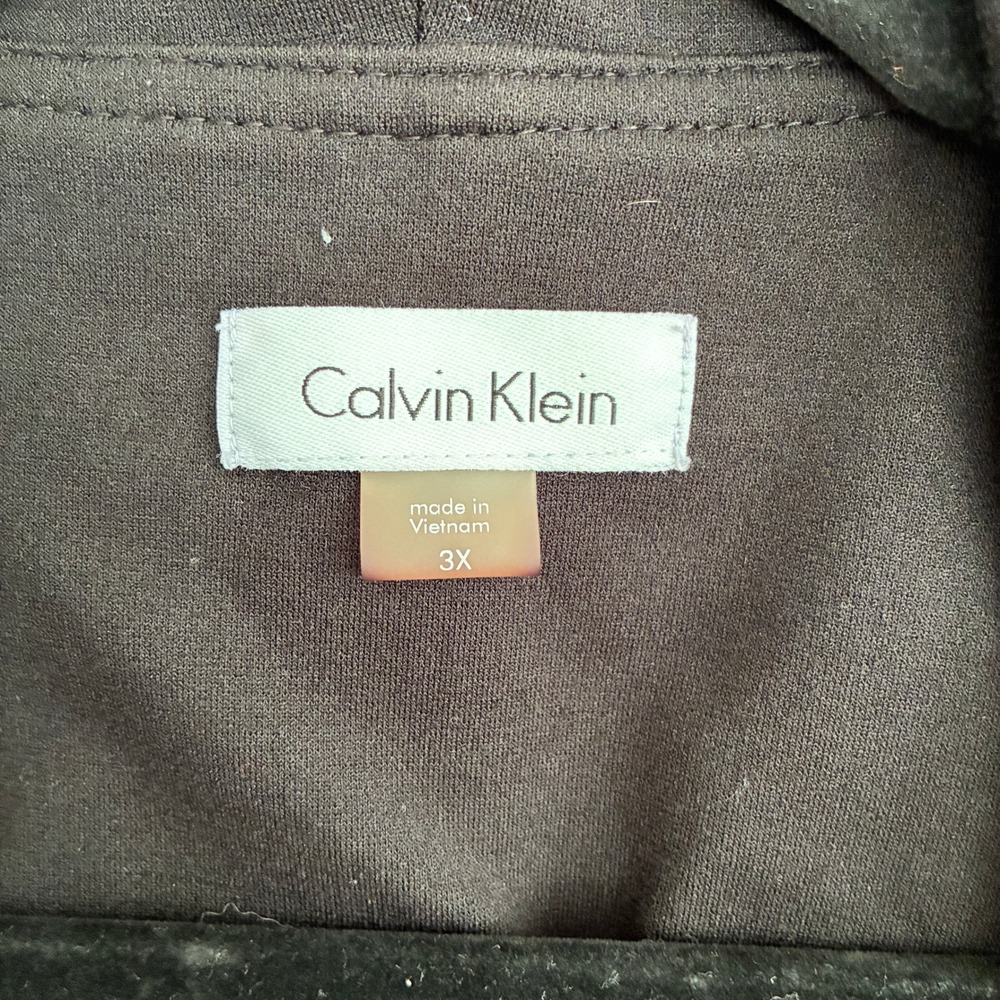 Calvin Klein Vest Women 3X Black Draped Open Front Sleeveless Waterfall Layer - Picture 6 of 7